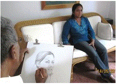 Brindley doing a live portrait
